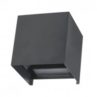 LED 6W IP65 Nástěnné venkovní svítidlo, základna hliník, povrch černá antracit, LED 6W, 340lm, teplá 3000K, 230V, IP65, rozměry 100x100x100mm, svítí nahoru/dolů