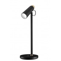 LED 12W CCT Qi nabíjení Stolní lampa, plast a kov, povrch bílá/černá se stříbrnými prvky, LED 12W, přepín CCT teplá 3000K/neutr 4200K/denní 5500K, stmívání, 230V, IP20, rozměry 365x130x130mm, vč. Qi bezdrátového nabíjení telefonu