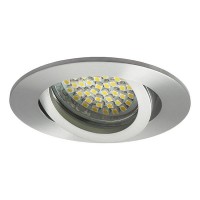VALENT R1 Podhledové stropní svítidlo bodové, kruhové, výklopné +-30°, těleso hliník, povrch hliník mat, pro žárovku 1x50W, Gx5,3 (GU5,3), MR-16, 12V, IP20, rozměry d=82mm, h=26mm, symbol "F" montáž na hořlavý podklad max 35W