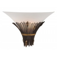HIRMI 1X40W E14 Nástěnné svítidlo, základna kov, povrch mosaz antická zašlá, difuzor sklo opál, pro žárovku 1x40W, E14, 230V, IP20, tř.1. rozměry 305x150x210mm