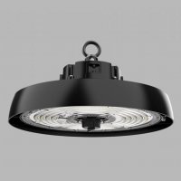 ASTER 100W-200W, IP65 Závěsné průmyslové svítidlo, těleso hliník, povrch černá, difuzor plast, nast. LED 100W-200W, 16500lm-300000lm, neutrální 4000K, Ra80, stmív 0-10V, vyzař. úhel 90°, IK10, 230V, IP65, rozměry d=310mm, h=134mm.