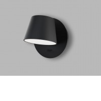 PLOT WL 6W Nástěnná lampa, základna hliník, povrch bílá/černá, difuzor plast opál, LED 6W, 300lm, teplá 2700K, Ra80, 230V, IP20, rozměry d=118mm, vč vypínače.