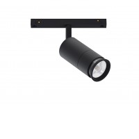 GELEN ZOOM 10W 48V DALI Bodové svítidlo do magnetického systému, nastav. směr svícení, těleso kov, povrch černá/bílá, LED 10W, 800lm, teplá 3000K/neutrální 4000K, stmív. DALI, nast. vyzař. úhel 15°-60°, 48V, IP20, rozměry d=55mm, h=120mm.
