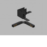 VERT CTH90 48V Rohová L spojka 90°, horizontální odbočení, stropního magnetického systému, materiál hliník, povrch černá/bílá, stmívání DALI, 48V, rozměry 68x53x68mm.