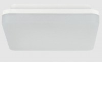 BACHE SQ 18W IP54 Venkovní stropní svítidlo, těleso plast, povrch bílá, dif plast opál, LED 18W, teplá 3000K/1900lm nebo neutrální 4000K/2000lm, 230V, IP54, tř.2, rozměry 220x220x51mm.