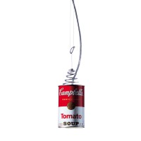 CANNED LIGHT 5,5W, GU10 Závěsné svítidlo těleso hliník, povrch vzhled rajčatová polévka CAMPBELLS, pro LED žárovku 5,5W, GU10, ES50, 230V, IP20, d=85mm, h=150mm, závěs l=2000mm