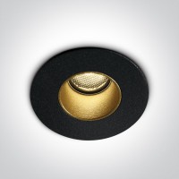 MIROS BI 2W IP65 Stropní podhledové bodové, komínkové, Darklight, svítidlo, kov, rámeček bílá/černá, reflektor černá/zlatá, LED 2W, 160lm, teplá 3000K/neutrální 4000K, stmív, vyzař. úhel 30°, 700mA, IP65, tř.3, d=37mm, h=40mm, driver SAMOSTATNĚ