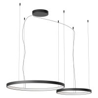 LEVERI HL R 98W DALI/TRIAC CCT Závěsné svítidlo, těleso hliník, povrch bílá/černá/stříbrno-kávová/kouřový nikl, LED 98W, 5739lm-6103lm, přepín. CCT teplá 2700K-neutr 4000K, stmív. DALI/TRIAC dle typu, Ra90, 230V, IP20, tř.1, d=500+750mm, vč závěs lanka l=3000mm