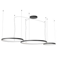 LEVERI HL R 176W TRIAC/DALI CCT Závěsné svítidlo, hliník, bílá/černá/stříbrno-kávová/kouřový nikl, LED 176W, 10404lm-10925lm, přepín. CCT teplá 2700K-neutr 4000K, stmív. DALI/TRIAC dle typu, Ra90, 230V, IP20, tř.1, d=500+750+1000mm, vč závěs lanka l=3000mm