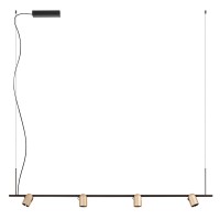 GLISE HL 4x5,5W TRIAC Závěsné bodové svítidlo, nast. směr svícení, těleso hliník, povrch černá a stříbrno-kávová, LED 25W, teplá 2700K/1812lm, 3000K/2036lm, stmív. TRIAC, 230V, IP20, tř.1, 1500x90mm, vč. závěs. lanka l=2318mm, lze zkrátit.
