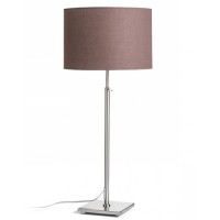 NERMON TABLE LAMP 1X42W E27 Stolní lampa, stavitelná výška, základna kov, povrch nikl mat, stínítko textil hnědá, pro žárovku 1x42W, E27, 230V, IP20, tř.2. rozměry d=300mm h=796mm