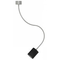 RUBLO LED 1X4,5W Stropní přisazené svítidlo, flexibilní rameno, husí krk, zákldana kov, povrch nikl mat, stínítko textil černá, LED 1x4,5W, teplá 3000K, 280lm, Ra80, 230V, IP20, tř.1. rozměry d=100mm vč. ramena l=1080mm