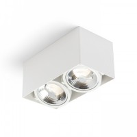 GONN STROPNI LED II Stropní, přisazené svítidlo, výklopné +-35°, těleso kov, povrch bílá, LED 2x15W, 1600lm, teplá 3000K, stmív, 230V, IP20, tř.1, rozměry 145x285x130mm
