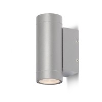 VENTUM nástěnné válcové 2X35W GU10 VENKOVNÍ IP54 Nástěnné, vebkovní bodové svítidlo, těleso hliník, povrch šedostříbrná, sklo čiré, pro žárovku 2x35W, GU10 ES50, 230V, IP54, tř.1, 65x165x100mm, svítí nahoru/dolů
