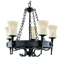 GORETRIAN2 PENDANT 5X10W E27 Závěsné svítidlo, základna kov, těleso kov, povrch lak černá mat s ornamenty, difuzor sklo opál, pro žárovku 5x10W, E27, 230V, IP20, tř.1. rozměry těleso d=630mm, h=580mm, vč závěsu l=1230mm, lze zkrátit