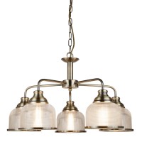 BRETLEN PENDANT 5X7W E27 Závěsné svítidlo, základna kov, těleso kov, difuzor sklo halofan, pro žárovku 5x7W, E27, 230V, IP20, tř.1. 5 ramen, rozměry sklo d=575mm, h=340mm, včetně závěsu l=880mm, lze zkrátit