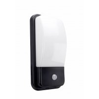DENISKO 20W PIR IP54 Nástěnné venkovní svítidlo, PIR senzor pohybu, doba sepnutí 10s-3min, těleso plast, povrch černá, difuzor plast opál, LED 20W, 2600lm, neutrální 4000K, 230V, IP54, tř.2, rozměry 300x150x86mm.