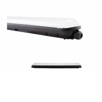 FRAGOR 20W/38W/52W/75W, IP65, IK10, propojitelné Stropní průmyslové prachotěsné svítidlo, spojovatelné do linií, těleso plast šedá/černá, dif plast opál, LED 20W/38W/52W/75W, neutrální 4000K/denní 6000K, vyzař. úhel 60°/120°, Ra80, 230V, IP65, IK10, tř.1, rozměry dle typu.