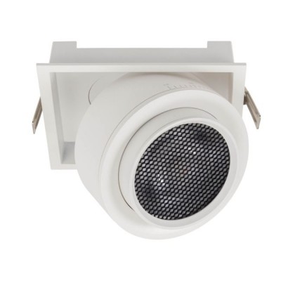 LIBERI BI SQ 15W Podhledové bodové svítidlo, výklopné +-90°,  těleso kov, povrch bílá, LED 15W, 1627lm, neutrální 4000K, ZOOM nastavitelný vyzař. úhel 15°-45°, Ra90, 230V, IP40, tř.2, rozměry 114x114mm.