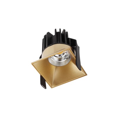 VIANUS 500MA Stropní, podhledové, bodové, komínkové svítidlo, materiál hliník, povrch zlatá, krycí sklo čiré, LED 9W, teplá 3000K, 500mA, vyzař. úhel 36°, IP20, Ra90, tř.3, 56x56x68mm, trafo samostatně
