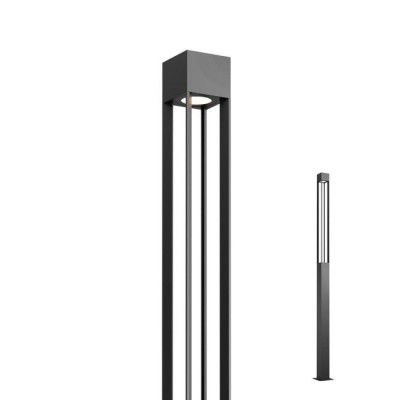 CROTO FL 42W IP65 Stožárové venkovní svítidlo, těleso hliník, povrch tmavě šedá, difuzor sklo opál, LED 42W, teplá 3000K/4000lm, 4000K/4100lm, Ra80, 230V, IP65, rozměry 180x180mm, h=4000mm, svítí dolů