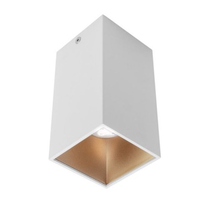 ROTOR HR, 1x35W, GU10 Stropní, přisazené, bodové svítidlo, těleso hliník, povrch vnější bílá, vnitřní zlatá, pro žárovku 1x35W, GU10, 230V, IP20, tř.1, rozměry 75x75x135mm