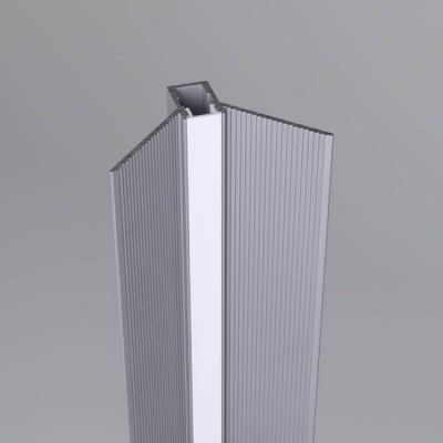 PRF nanoprofil I Zápustný rohový profil pro instalaci LED pásků do sádrokartonu, materiál hliník, difuzor plast opál, povrch šedá, max šířka LED pásku 4mm, rozměry 40,3x24,3mm, délka l=3m, vč. 2 koncovek.