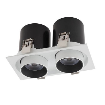 JELOPA LED dvoubodové Podhledové, dvoubodové, komínkové svítidlo, výklopné +-90°, materiál hliník, povrch bílá, LED 2x12W/2x25W, teplá 3000K, nebo neutrální 4000K, UGR<10, vyzař. úhel 38°, Ra90, 230V, IP20, tř.2, rozměry dle typu, vč trafa