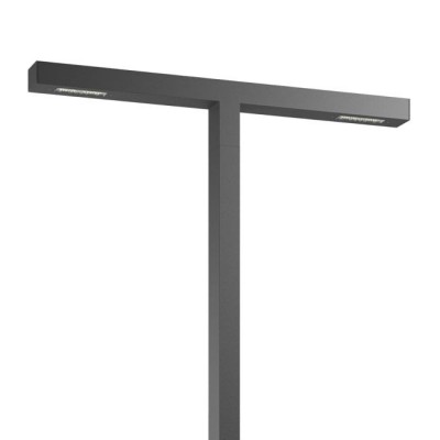 SABO 2x40W Veřejné osvětlení, stožár, základna hliník, povrch šedá, difuzor plast čirý, LED 2x40W, teplá 3000K/2x6020lm nebo neutrální 4000K/2x6240lm, Ra80, 230V, IP65, tř.1, rozměry 150x1800mm, h=4000mm.