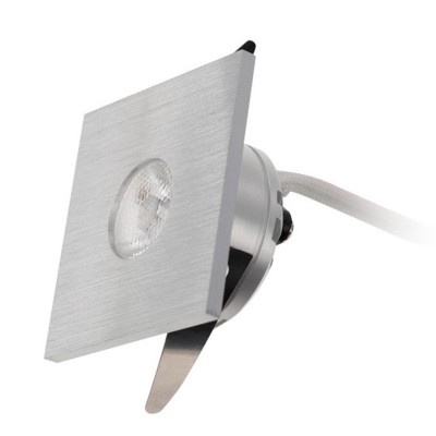 KOLONIAL LED 3W 700MA čtverec Podhledové čtvercové svítidlo, těleso hliník, povrch bílá/broušený, krycí sklo čiré, LED 3W, 119lm/155lm, neutrální 4000K/teplá 3000K, 700mA, IP40, tř.3, rozměry 46x46x22mm, trafo samostatně
