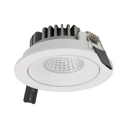 ZENTO LED bodové Vestavné, bodové svítidlo, výklopné +-30°, materiál hliník bílá, krycí plast transp, LED 12W, 1530lm, neutrální 4000K, UGR<16, vyzař. úhel 38°, Ra90, 230V, IP20, tř.2, d=100mm, h=40mm, vč trafa