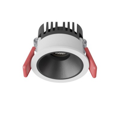 USQUE R 10W IP40 Podhledové bodové svítidlo, výklopné 30°, materiál hliník, povrch vnitřní černá, rámeček bílá, LED 10W, 1300lm, teplá 3000K, Ra90, vyzař úhel 36°, 230V, IP40, tř.2, rozměry d=82mm, h=47mm.
