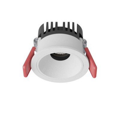 USQUE R 10W IP40 Podhledové bodové svítidlo, výklopné 30°, materiál hliník, povrch vnitřní bílá, rámeček bílá, LED 10W, 1300lm, teplá 3000K, Ra90, vyzař úhel 36°, 230V, IP40, tř.2, rozměry d=82mm, h=47mm.