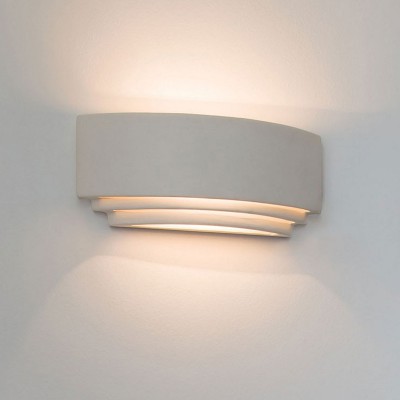 FLORENCIT 60W E27 Nástěnné svítidlo, tři průzory, materiál keramika, povrch bílá, možnost barvení, imitace vrstvení, pro žárovku 60W, E27, 230V, IP20, tř.2, rozměry dle typu, svítí nahoru/dolů