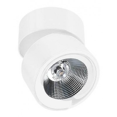 CHATHAM Stropní přisazené bodové svítidlo, nastavitelný směr svícení, materiál hliník, povrch bílá, LED 10W, 850lm, teplá 3000K, 230V, IP20, Ra80, rozměry d=100mm, h=90mm.
