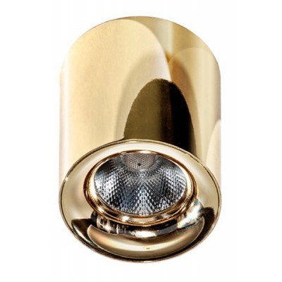 WATERLOO 10W Stropní přisazené bodové svítidlo, materiál hliník, povrch zlatá, LED 10W, 850lm, teplá 3000K, 230V, IP20, Ra90, rozměry d=80mm, h=82mm.