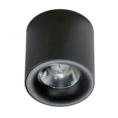 WATERLOO 10W Stropní přisazené bodové svítidlo, materiál hliník, povrch černá, LED 10W, 800lm, neutrální 4000K, 230V, IP20, rozměry d=80mm, h=82mm.