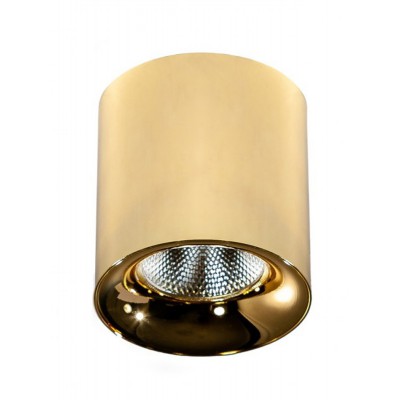 WATERLOO 20W Stropní přisazené bodové svítidlo, materiál hliník, povrch zlatá, LED 20W, 1600lm, teplá 3000K, 230V, IP20, rozměry d=100mm, h=100mm.