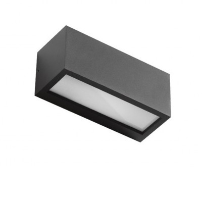 AYRO 1x40W, E27, IP54 Nástěnné venkovní svítidlo, těleso kov, povrch tmavě šedá, difuzor plast opál, pro žárovku 1x40W, E27, 230V, IP54, rozměry 250x102x110mm, svítí nahoru/dolů.