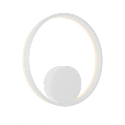 BACULU WL 28W Nástěnné svítidlo, těleso kov, povrch bílá, difuzor plast opál, LED 28W, 2200lm, teplá 3000K, 230V, IP20, rozměry d=400mm, h=42mm.