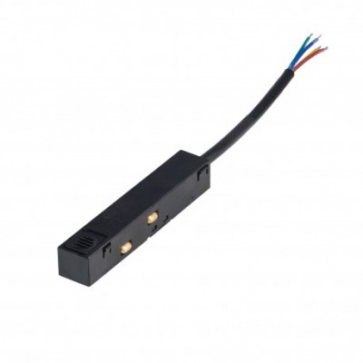 AYLO 2x48V Napájecí konektor pro magnetický systém, těleso plast, povrch černá, dvouokruhový, 2x48V, rozměry 145x16x17mm.