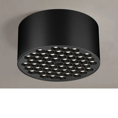 FUTURE CELL 30W Stropní buňkové bodové svítidlo, těleso hliník, povrch černá, buňky černá, LED 30W, 3000lm, neutrální 4000K, Ra90, 230V, IP20, d=153mm, h=65mm
