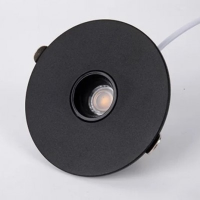 PINY LED 3W Podhledové bodové svítidlo, těleso hliník, povrch černá, komínek černá, LED 3W, 300lm, neutrální 4000K, vyzařovací úhel 3°, Ra80, 230V, IP20, d=93mm, h=38mm