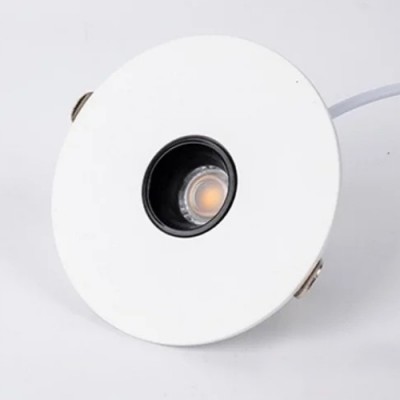 PINY LED 3W Podhledové bodové svítidlo, těleso hliník, povrch bílá, komínek černá, LED 3W, 300lm, teplá 3000K, vyzařovací úhel 3°, Ra80, 230V, IP20, d=93mm, h=38mm