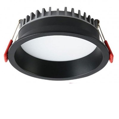 DL-XA LED 12W Podhledové svítidlo, těleso hliník, povrch černá, difuzor opál, LED 12W, 1200lm, neutrální 4000K, Ra80, stmívatelné TRIAC, 230V, IP20, d=100mm, h=50mm