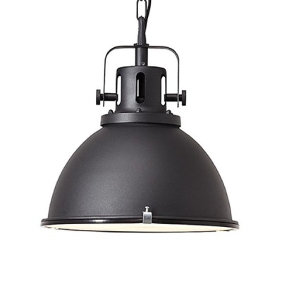 HEL E27 1X60W Závěsné svítidlo, základna kov, povrch černá, krycí sklo čiré, pro žárovku 1x60W, E27, 230V, IP20, tř.1, rozměry d=380mm, vč závěsného řetězu l=1330mm lze zkrátit