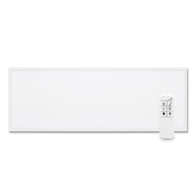 JAMESO 40W CCT Stropní, podhledové, svítidlo, těleso hliník, povrch bílá, difuzor plast opál, LED panel 40W, 4200lm, dálk. ovl. CCT teplota teplá 3000K-denní 6500K, stmív., Ra80, 230V, IP20, 1195x295mm