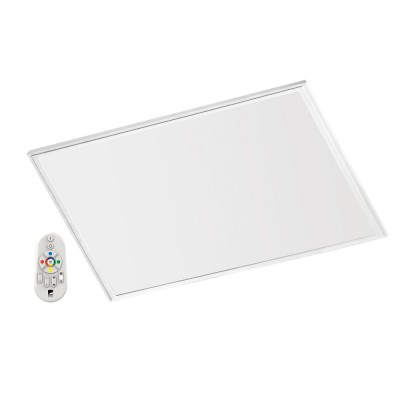 SALOBRENA-C LED 16W/34W CCT RGBW 60x60 VÝPRODEJ Stropní svítidlo, hliník, bílá, difuzor plast LED 34W, 4300lm, pomocí dálk ovl. (součástí) n telefonu stmívat nast teplota světla CCT teplá 2700K - denní 6500K, RGBW, 230V, IP20, 595x595x20mm