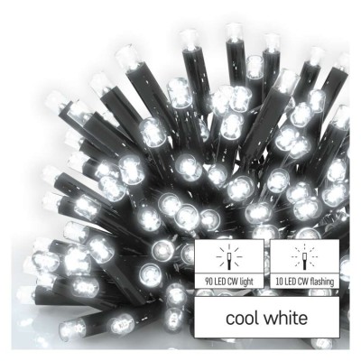 VR PROFI 100 LED, studená, teplá, bliká, IP44, 10m Spojovatelný vnitřní/venkovní vánoční řetěz, 365 dní, 100 LED, 90 LED svítí stále, 10 LED bliká, svítící část l=10m, rozteč 0,1m, IP44, kabel černá, trafo SAMOSTANĚ