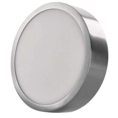 PLAM R 12,5W CCT Stropní přisazené svítidlo, povrch broušený nikl, difuzor plast opál, LED 12,5W, 1100lm, přepín. CCT teplota teplá 3000K-neutrální 4000K, 230V, IP40, rozměry d=170mm, h=42mm.
